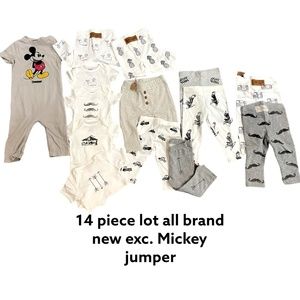 6-9 month lot of brand new lounge sets mix and match pre owned Mickey Mouse romp